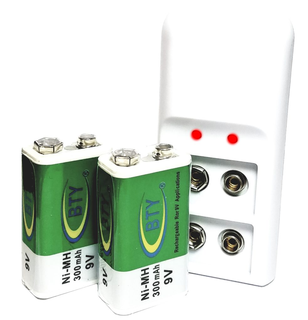 9V Rechargeable NiMH Batteries and Charger BMLS